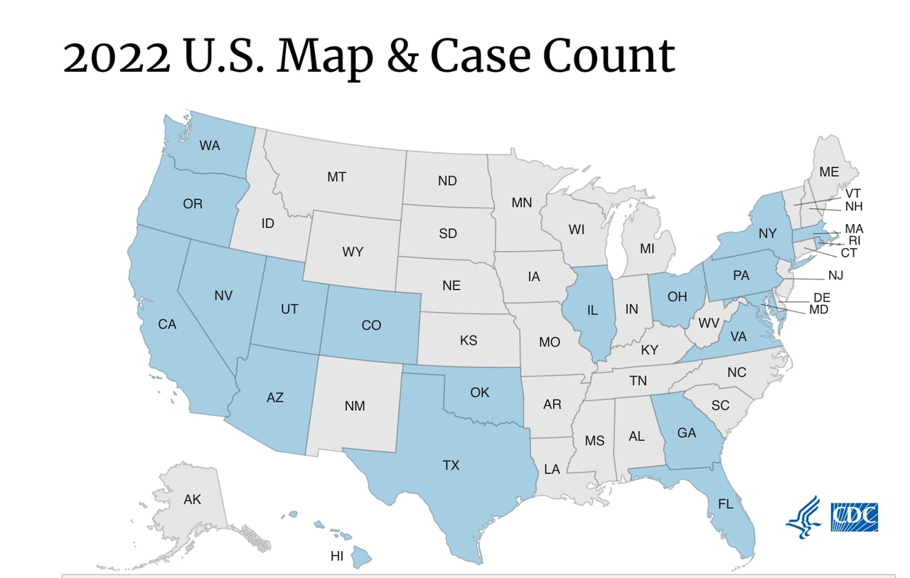 States with identified monkeypox cases